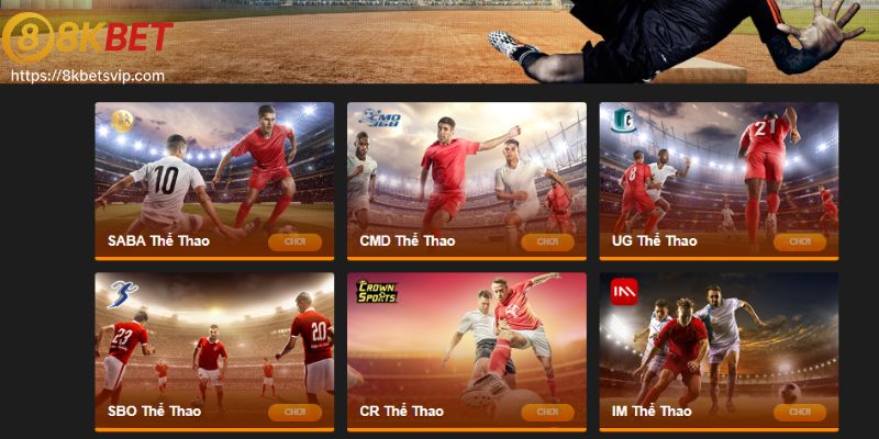 8Kbet với sảnh cược thể thao sôi động