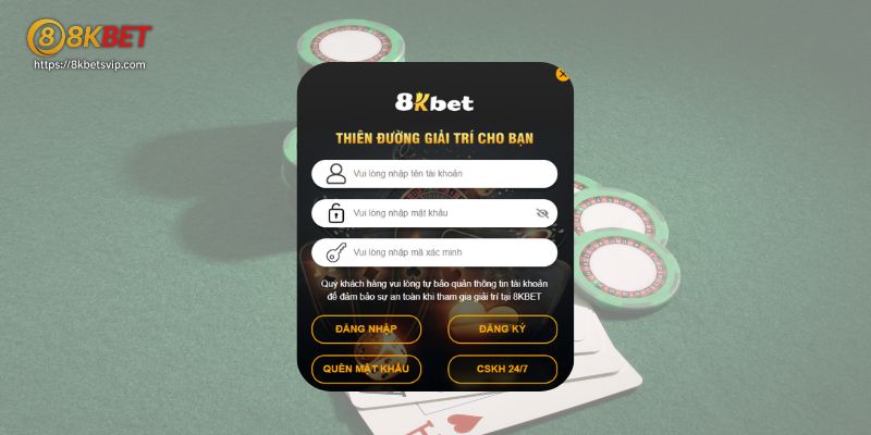 Điều kiện để đăng nhập vào 8kbet là gì?