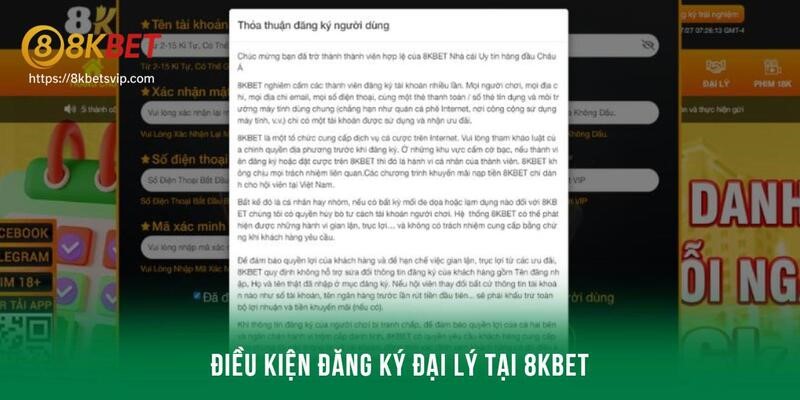 Điều kiện đăng ký đại lý tại 8kbet